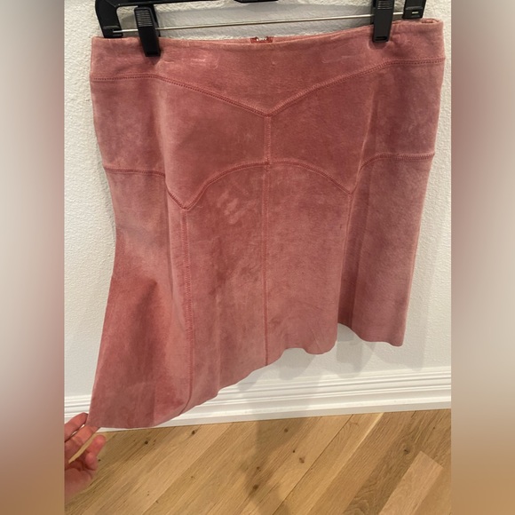 Pink suede A-line skirt size 10. - Picture 1 of 11